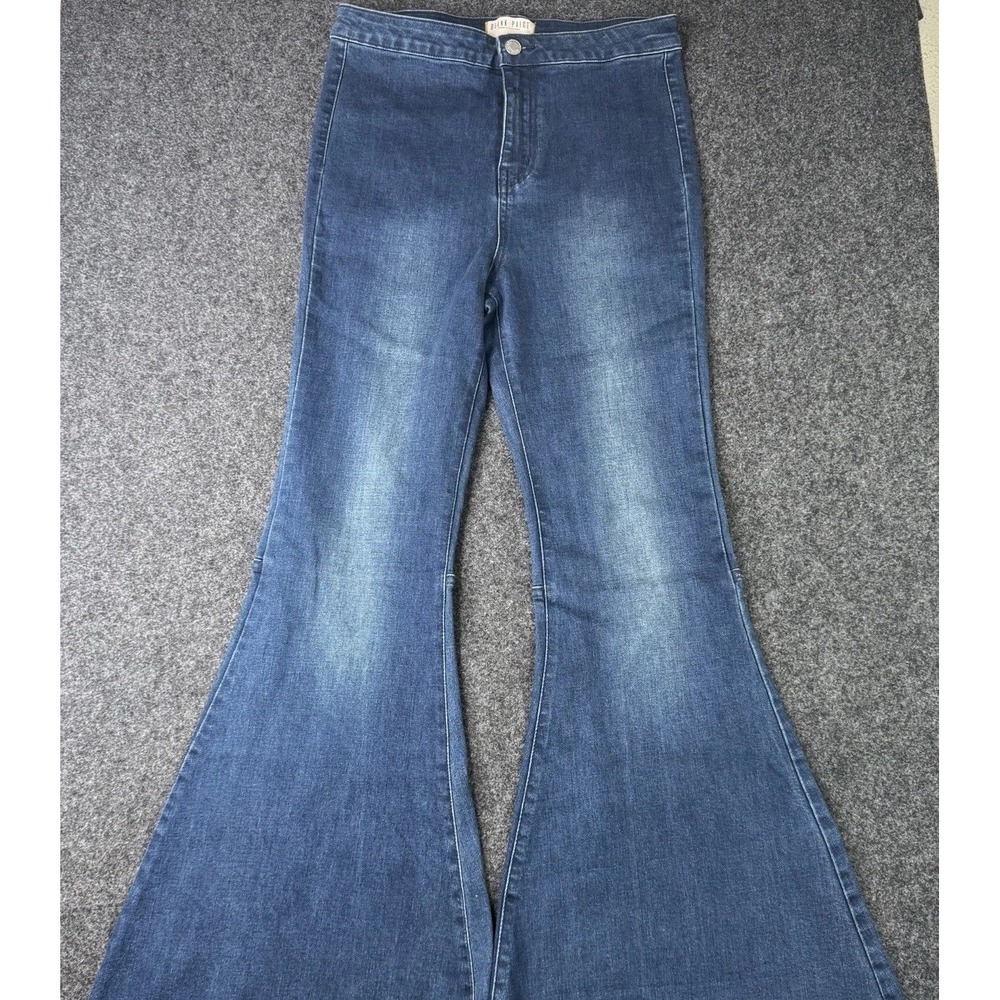 Blank Paige Jeans Womens M Super Flare Bell Bottom Raw Hem High Rise NWT
